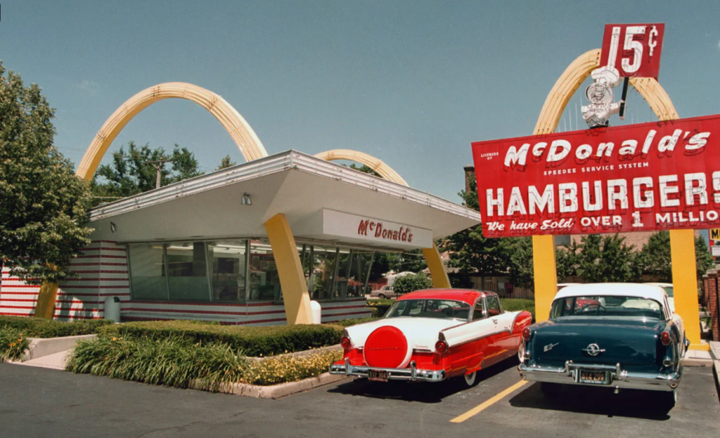 Façade of a 1950's McDonald's