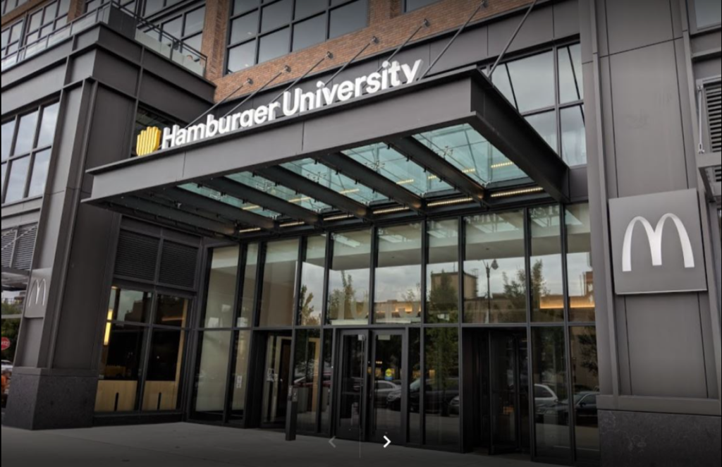 Entrance of the building of Hamburger University in Chicago